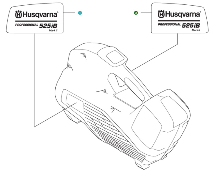 Tarra Tuotetarra Oikea 525I ryhmässä Varaosat / Varaosat Lehtipuhaltimet / Varaosat Husqvarna 525iB Mark II @ GPLSHOP (5296339-02)