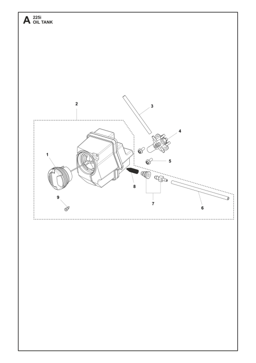 Tank Assy 225I huoltoosat 5376482-01 ryhmässä Varaosat / Varaosat Moottorisahat / Varaosat Husqvarna 225i @ GPLSHOP (5376482-01)