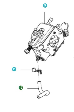 Polttoaineletku ryhmässä Varaosat / Varaosat Lehtipuhaltimet / Varaosat Husqvarna 525BX @ GPLSHOP (5775333-04)