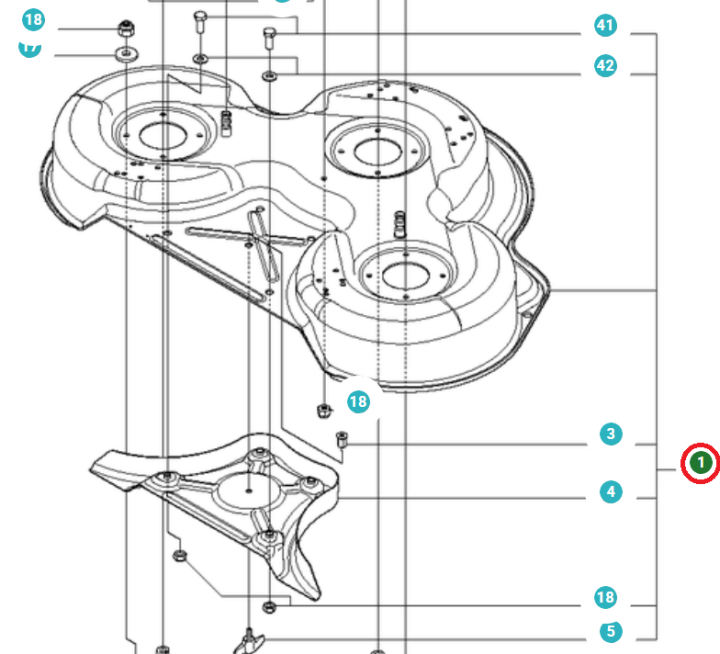 Deck Shell Assy Combi 94 Blac ryhmässä Varaosat / Jonsered Ajettavat ruohonleikkurit Varaosat  / Varaosat Jonsered FR 2216 MA 4x4 @ GPLSHOP (5812374-08)