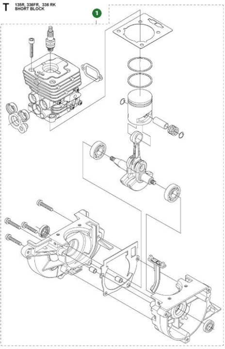 Short Block Assy B180 5947291-01 ryhmässä Varaosat / Varaosat Raivaussahat / Varaosat Husqvarna 336FR @ GPLSHOP (5947291-01)