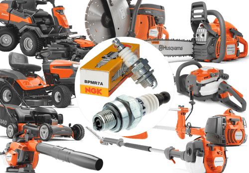 Replacement Spark plugs with Husqvarna forestry and garden products: chainsaw, brushcutter, hedgetrimmer, leaf blower, lawn mower etc